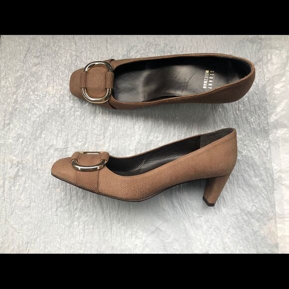 Stuart Weitzman Women’s Brown/ Tan Heels Sz 8 US - Picture 6 of 8